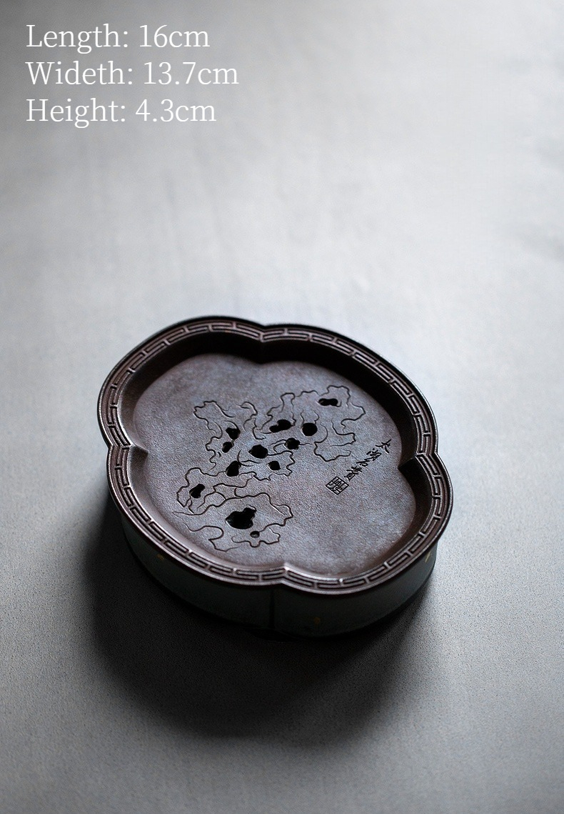 Vintage Style Kung Fu Tea Tray, Fambe Blaze Jingdezhen Pottery