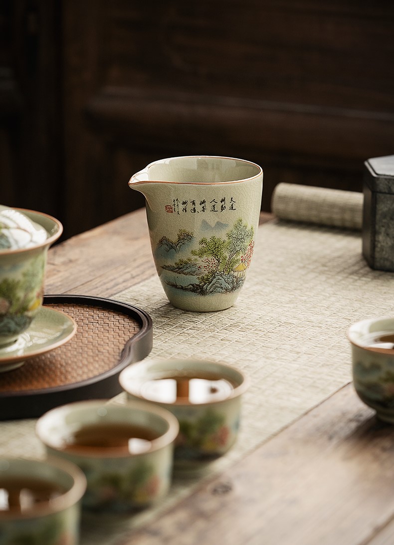 Spring Landscape Porcelain Tea Pitcher 190ml