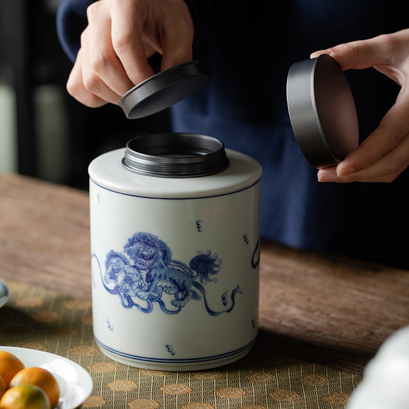 Porcelain Tea Caddy 1000ml, 7 Styles Optional