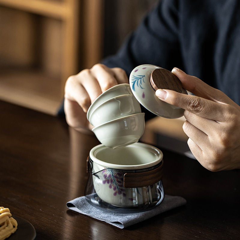 Cute Flower Travel Tea Set 230ml, 6 Styles Optional