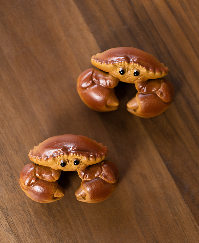 Little Crab Figurine, Ceramic Crab Tea Pet/Incense Holder