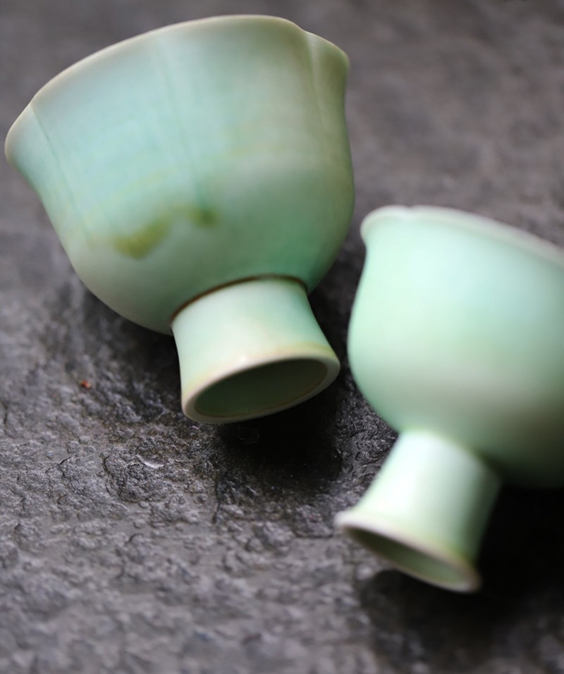 Soda Green Flambé Glaze Kungfu Tea Cup