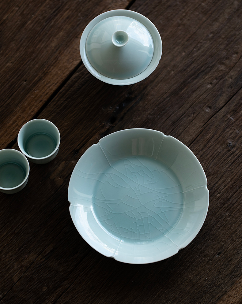 Lake Cyan/Lime White Porcelain Saucer 