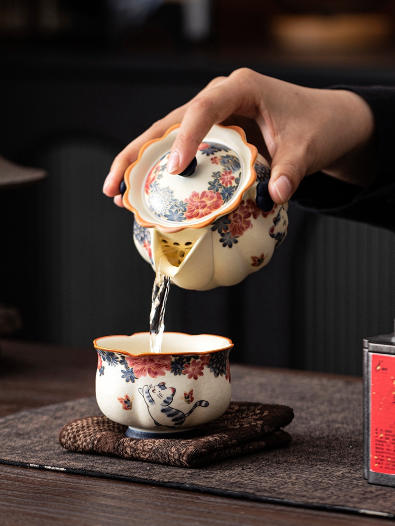 White Cat Tea Cups 5 Styles Optional