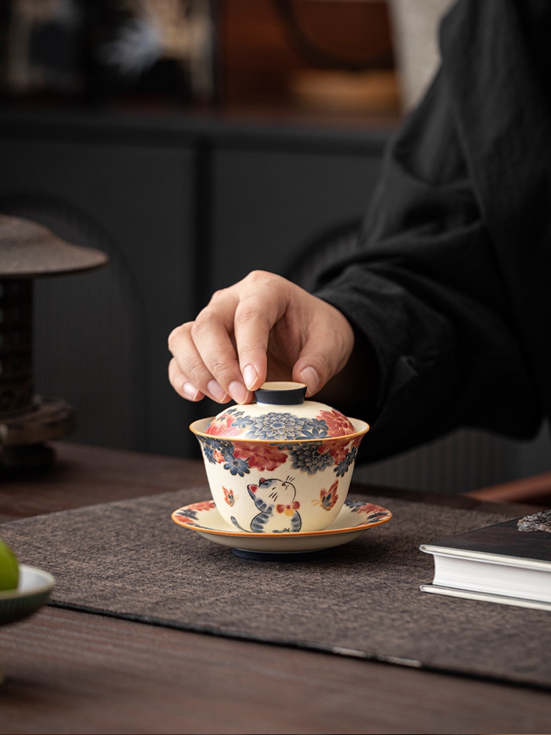 White Cat Ceramic Gaiwan 130ml