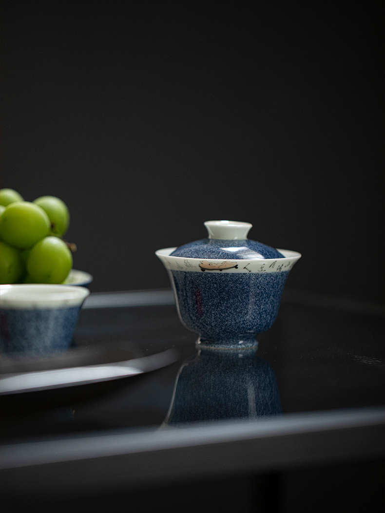 Blue Porcelain Gaiwan 110ml,
