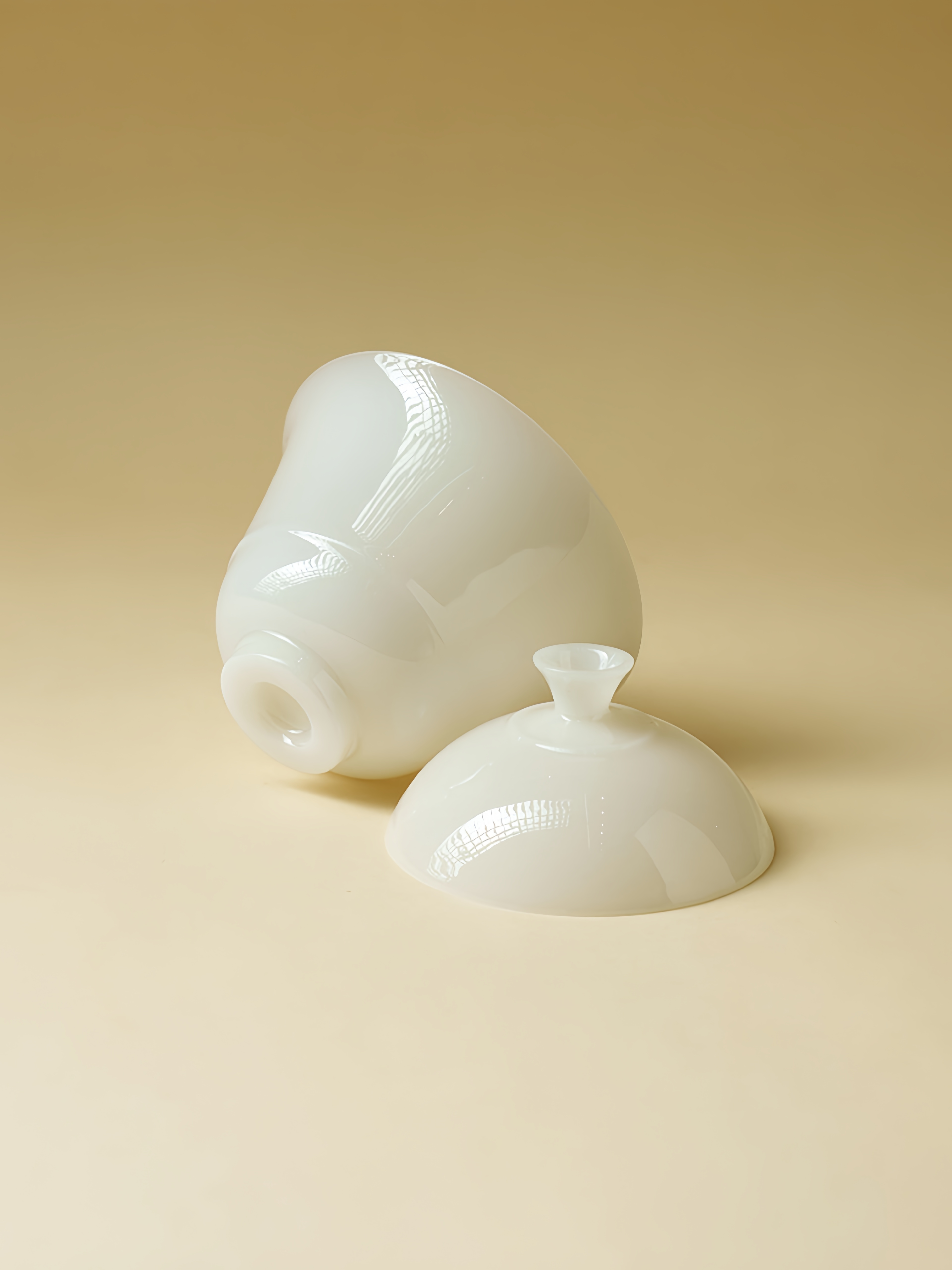 Ice Jade Porcelain Gaiwan with Saucer 100ml