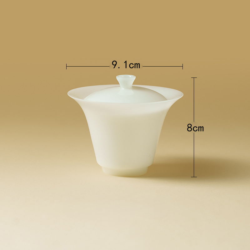 Ice Jade Porcelain Gaiwan with Saucer 100ml