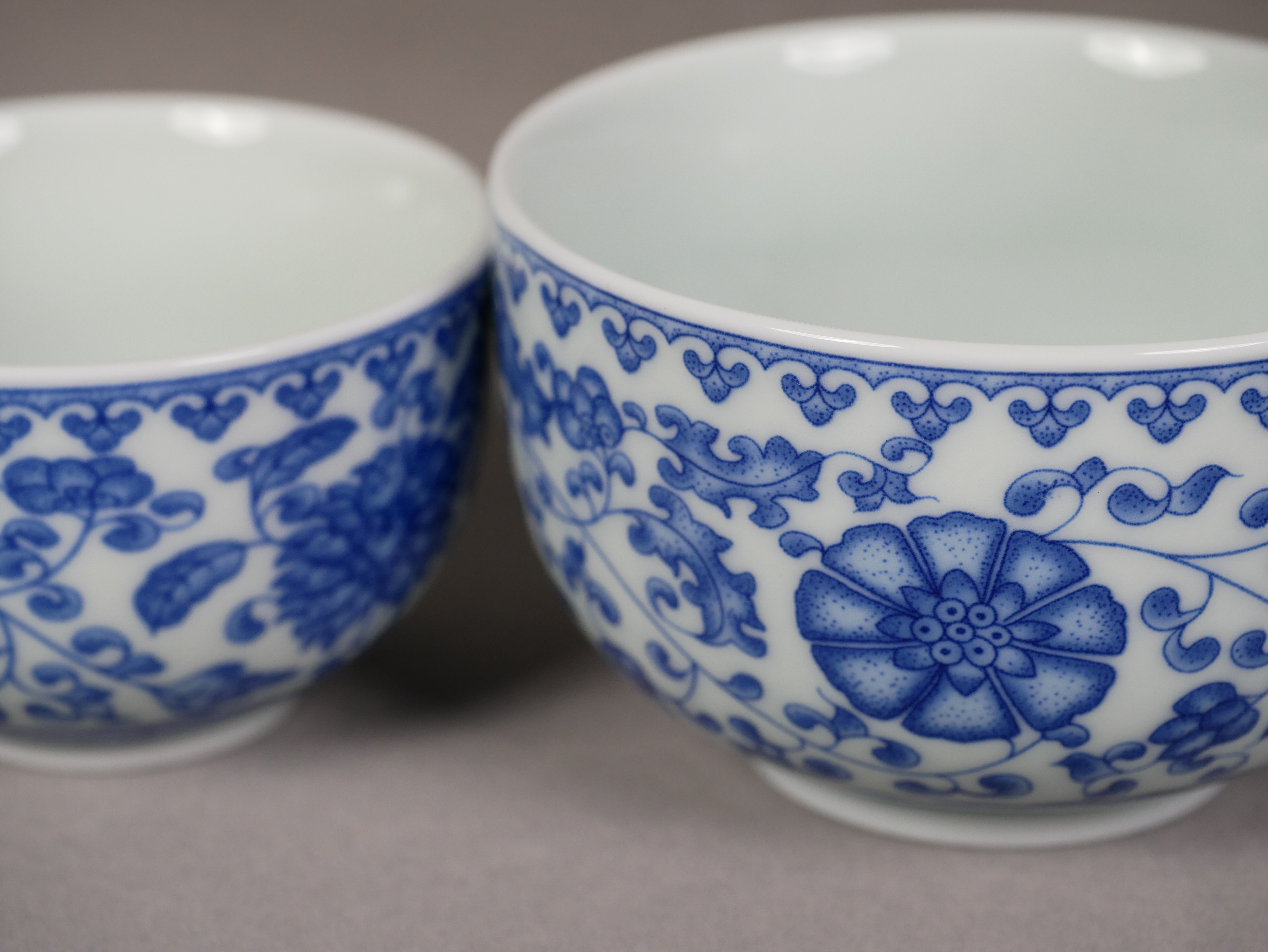 Blue-and-White Porcelain Travel Tea Set, 1 Teapot+3 Cups, Traditional Chinese Lotus Imagery 200ml