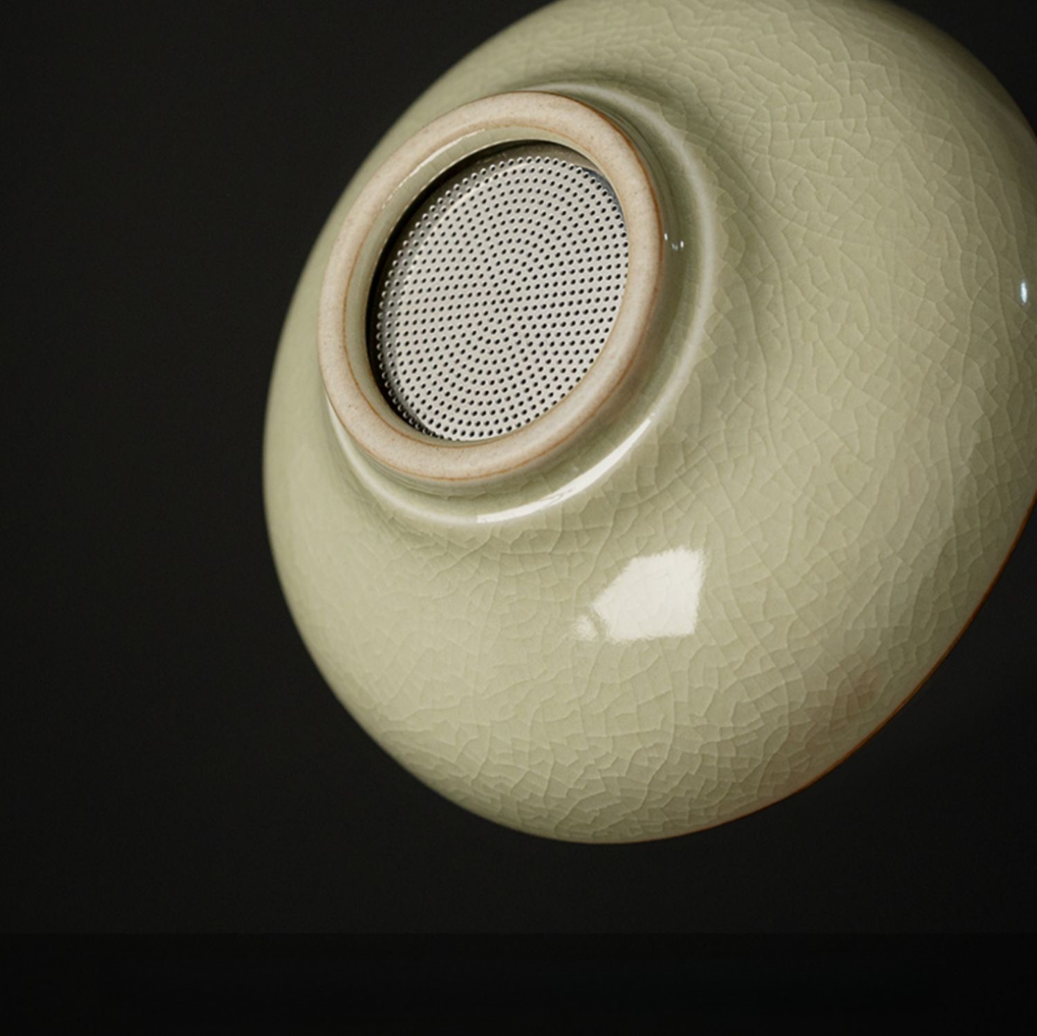 Landscape Strainer Set, Porcelain Stainer+Holder, Chinese Kungfu ea Accessory