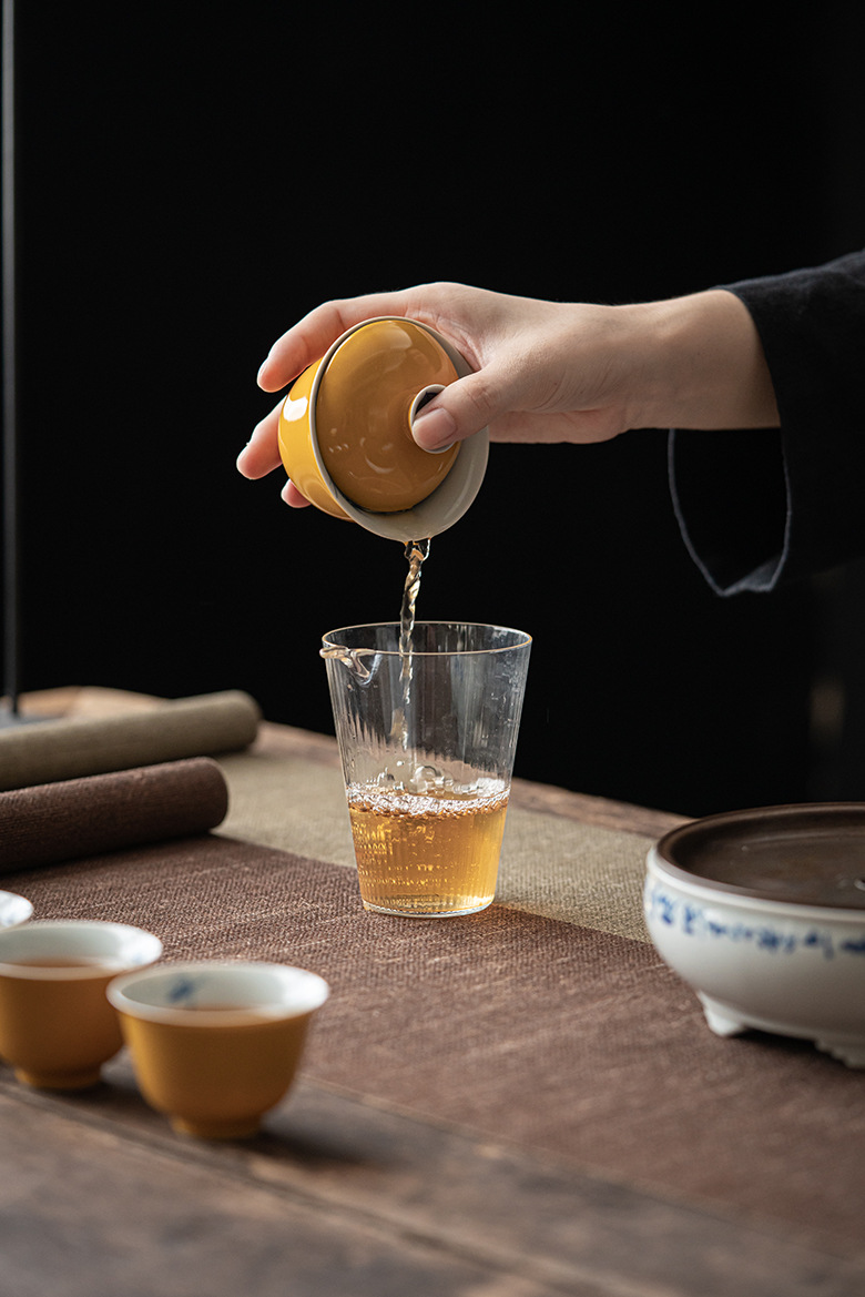 Yellow Gaiwan with Bamboo Deco 150ml