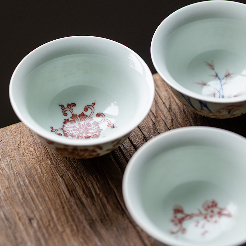 Traditional Chinese Style Tea Cup, 4 Patterns Available, Kung Fu Tea Cups Set 120ml