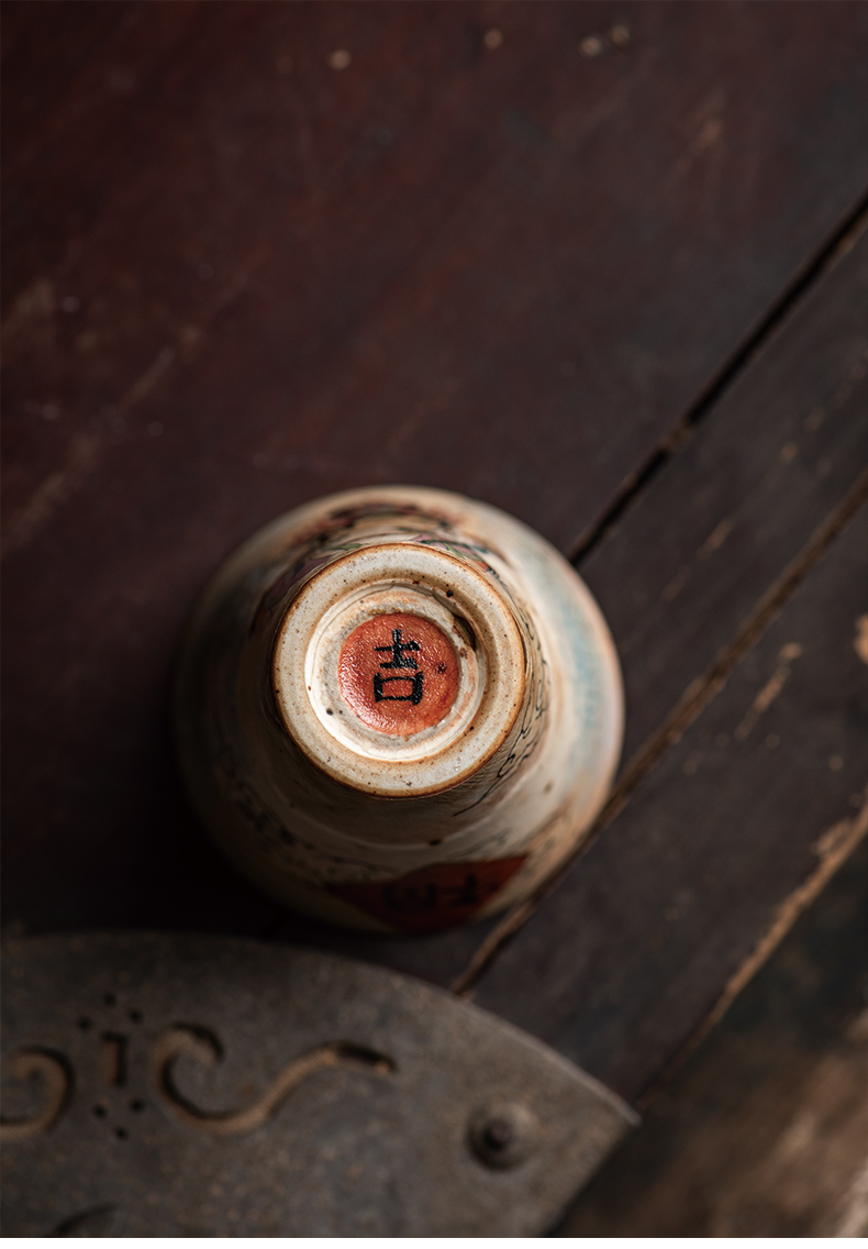 Handpaint Buddha Porcelain Teacup, Gandhara&India Art, Jingdezhen Pottery 60ml