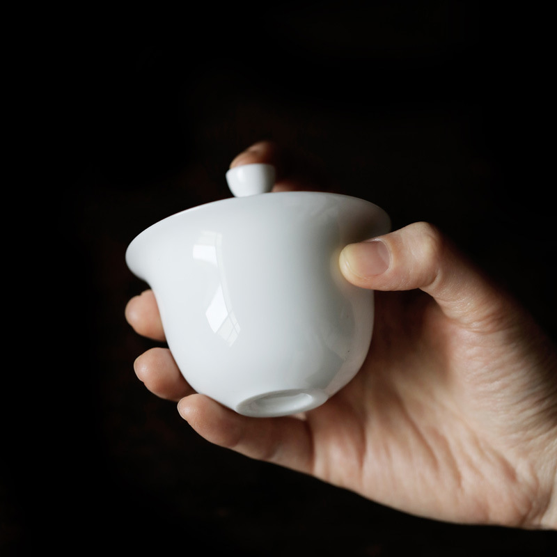 Minimal Pure White Gaiwan with Saucer 150ml