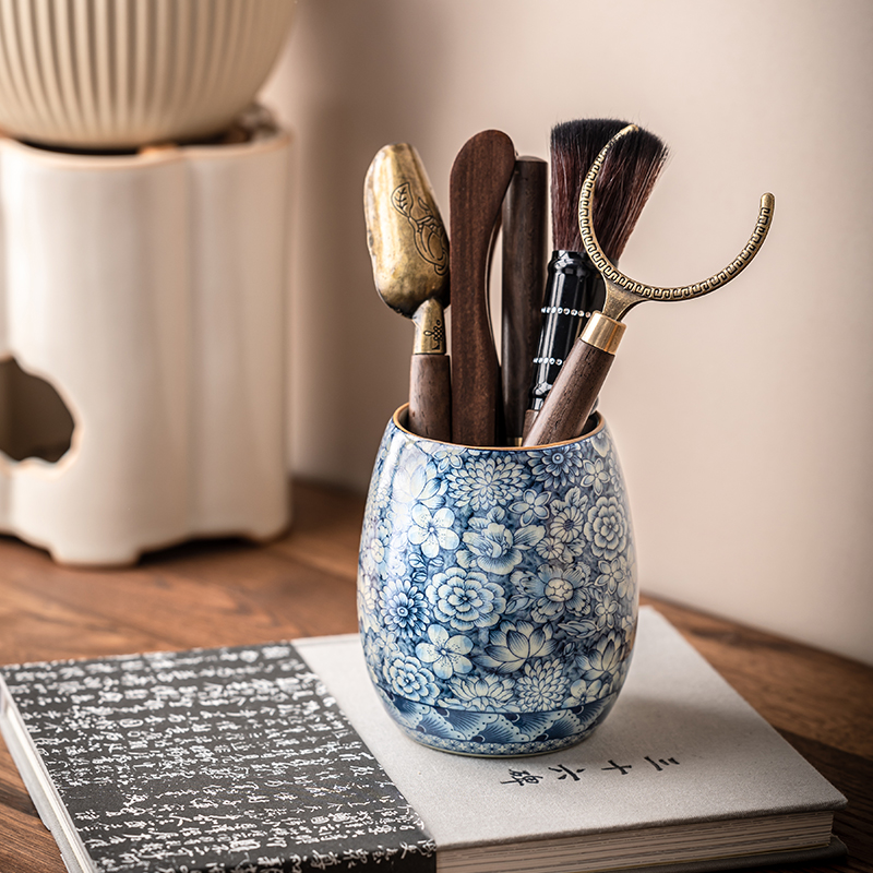 Myriad of Flowers Tea Ceremony Tool Kit, Kung Fu Tea Accessories Set with Container