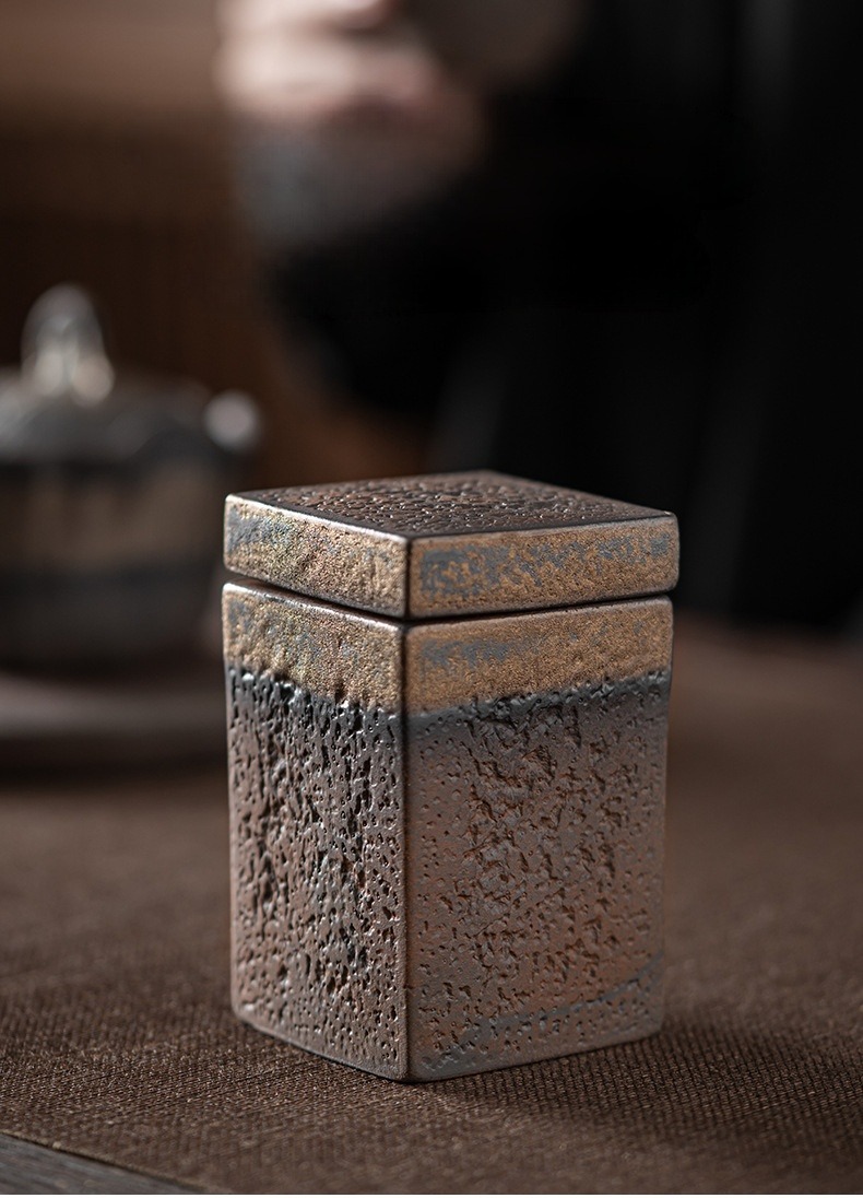 Wabi-Sabi Style Stoneware Tea Caddy