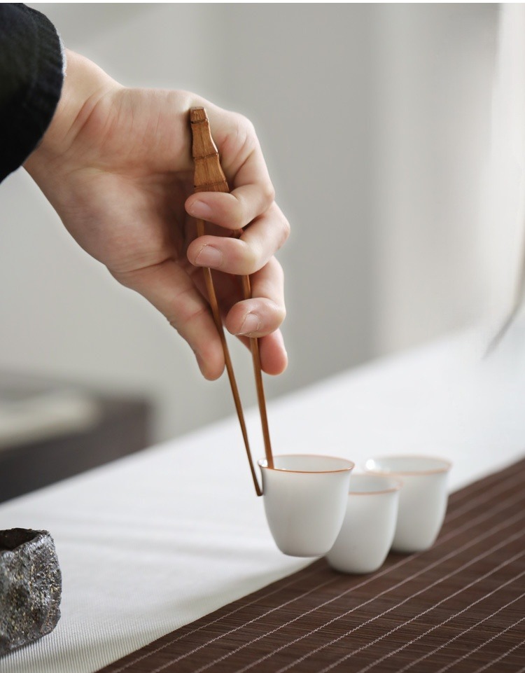 Tea Ceremony Accessories Set, Natural Bamboo Toolkit (Spoon, Scoop, Tongs, Pick, Tea Brush, Vase)