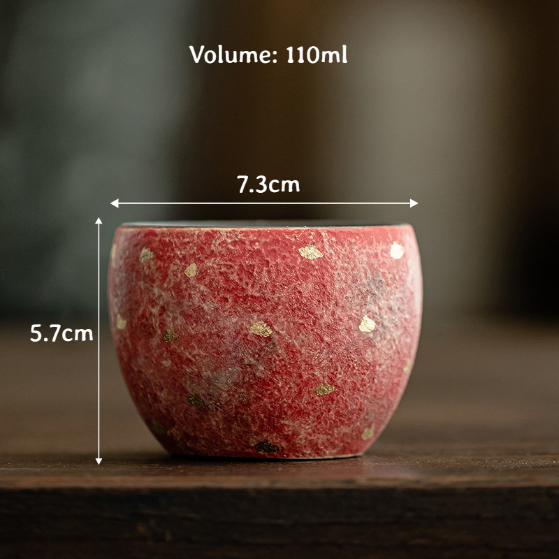Japanese Style Red Stoneware Tea Cup 70ml