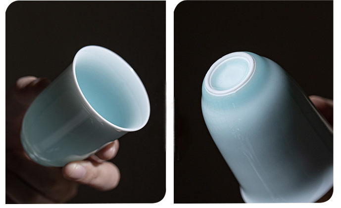 Shadow Blue Porcelain Tea Cup with Saucer 75ml