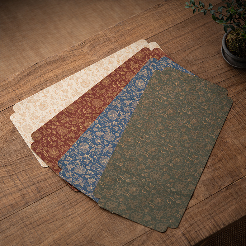 Scrolling Lotus Pattern Tea Mat, 4 Colors Optional