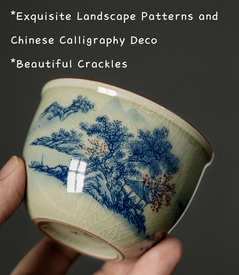 Landscape Kungfu Tea Cup 140ml, 2 Styles Optional