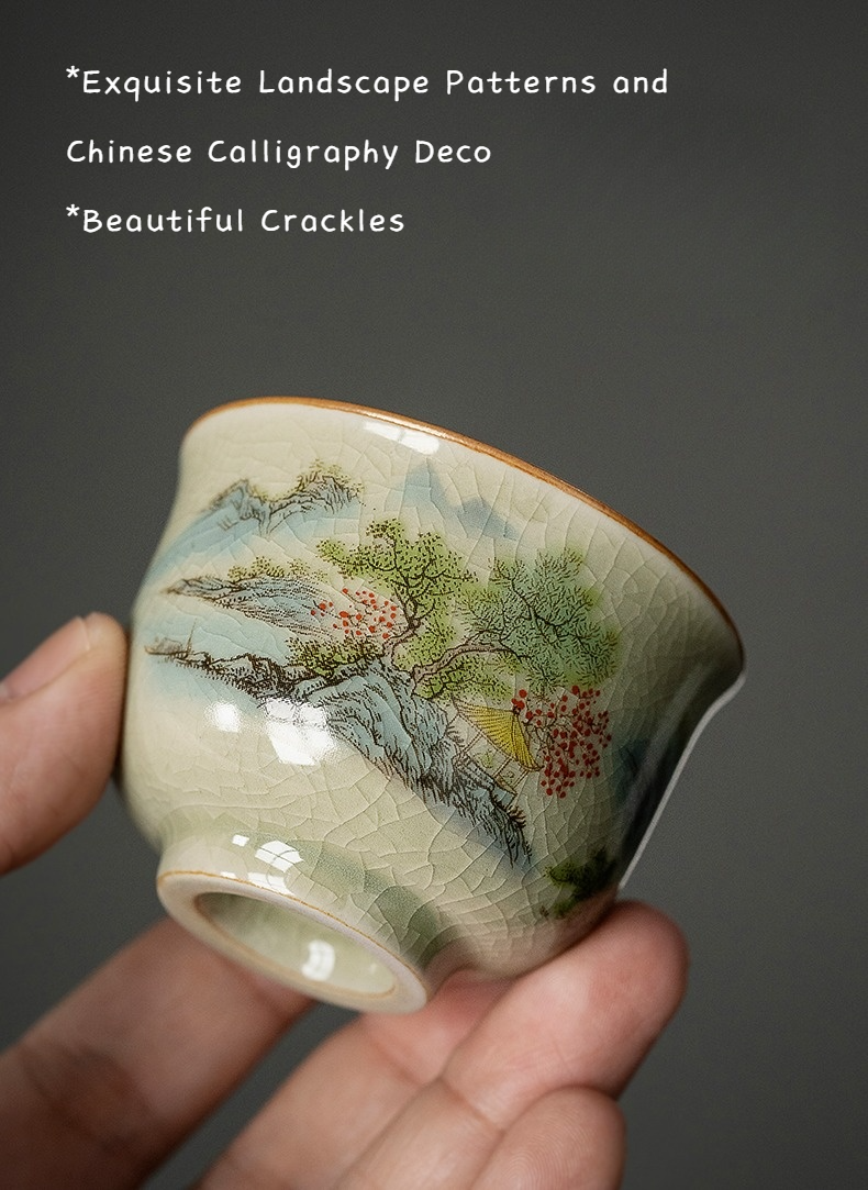 Spring Landscape Kungfu Tea Cup 65ml, 2 Styles Optional