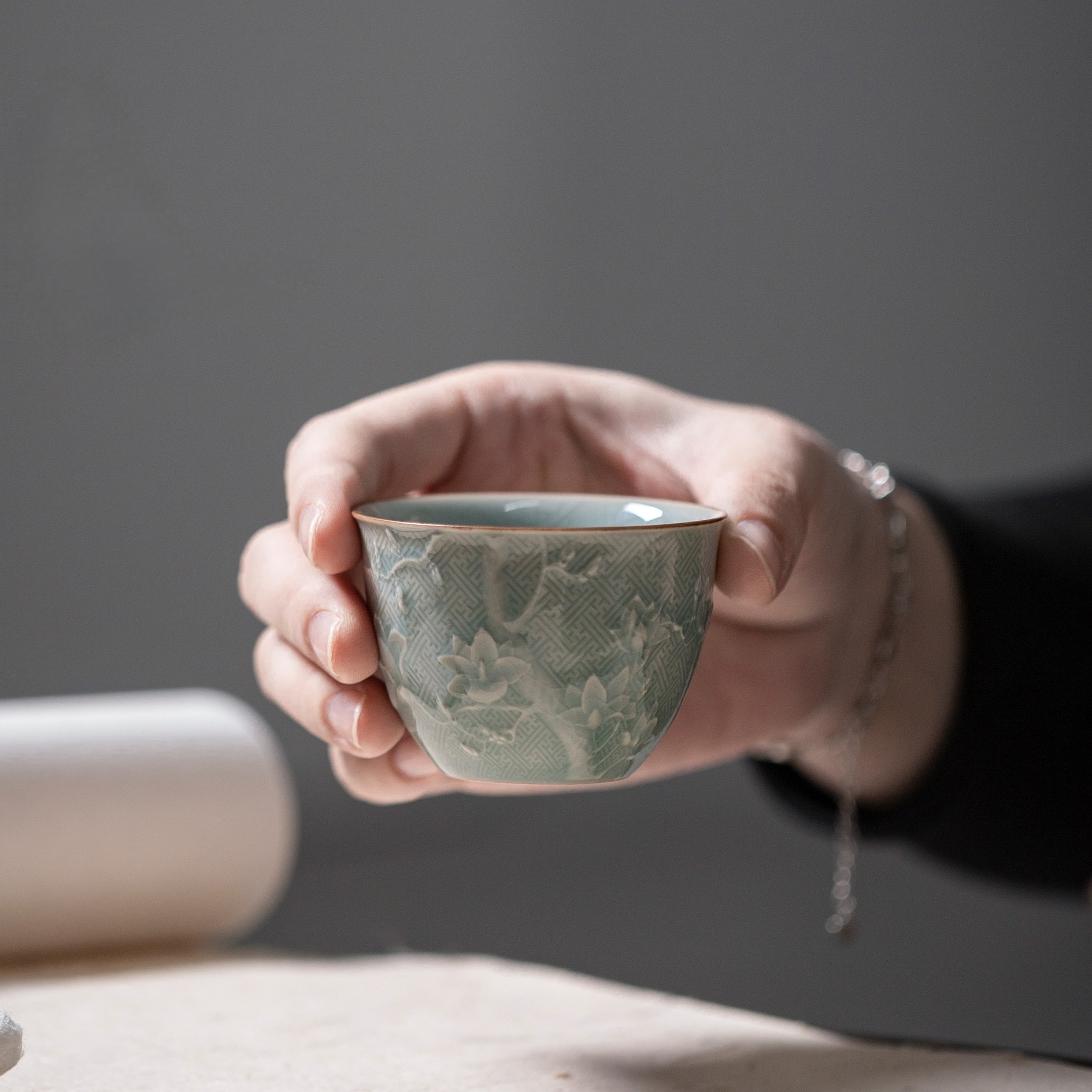 Sculpted Ice Mangnolia Tea Cup 60ml