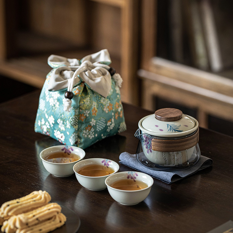 Cute Flower Travel Tea Set 230ml, 6 Styles Optional