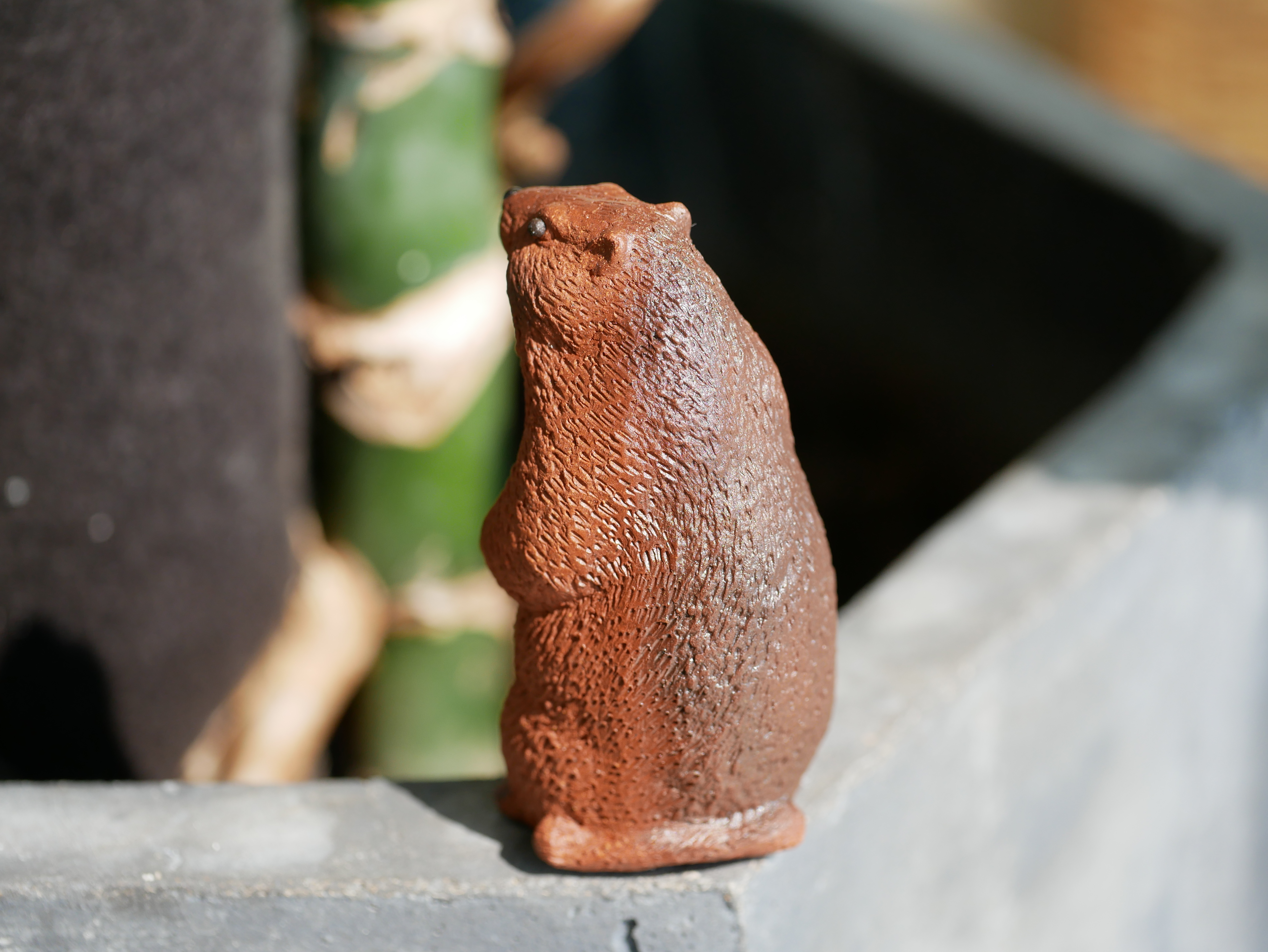Screaming Marmot Figurine, Ceramic Marmot Tea Pet
