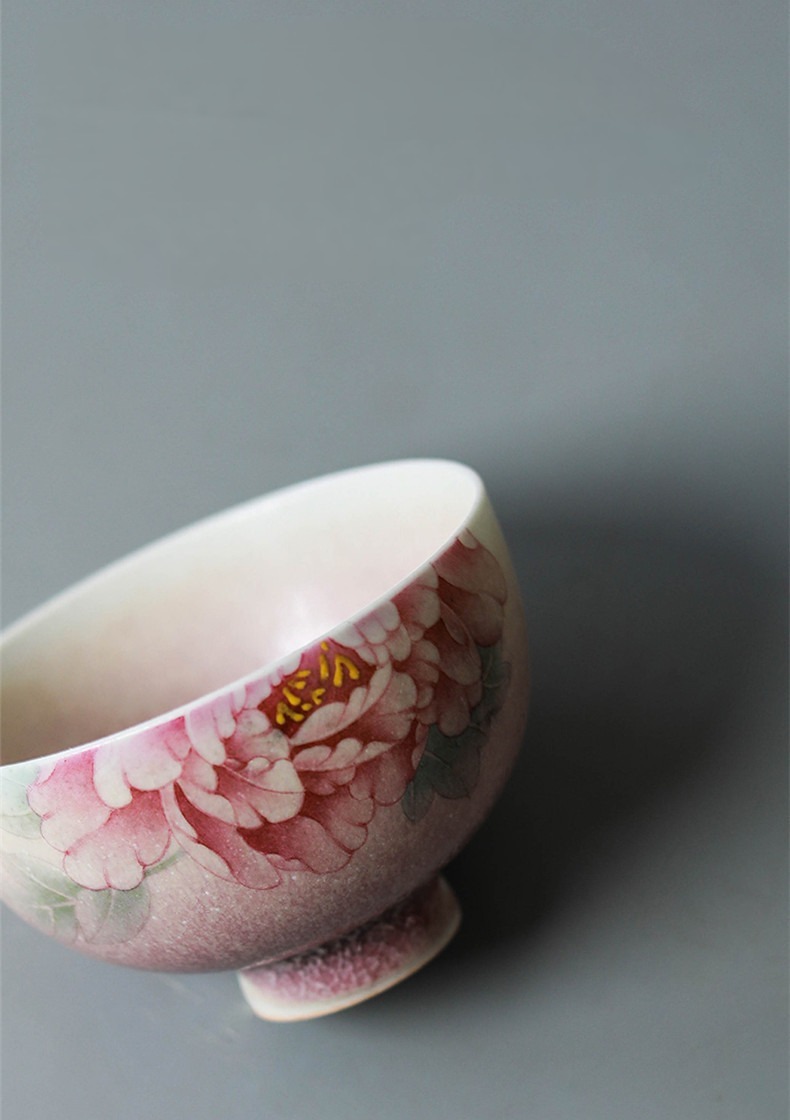 Premium Blossom Peony Porcelain Tea Cup 100ml