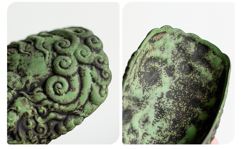 Green Bas-Relief Clouds Tea Scoop
