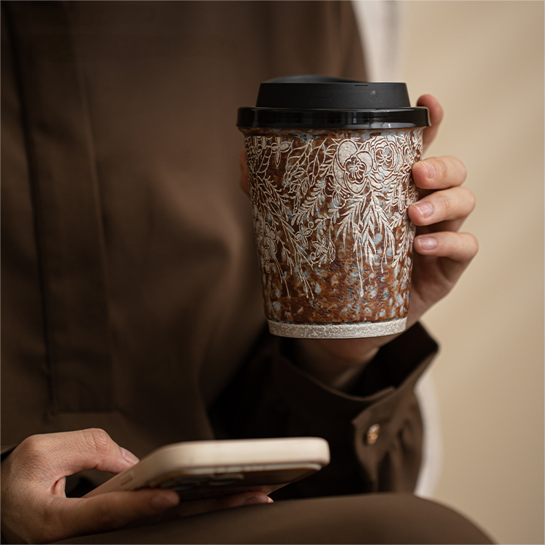 Silver-gilded Flower Coffee Cup 330ml