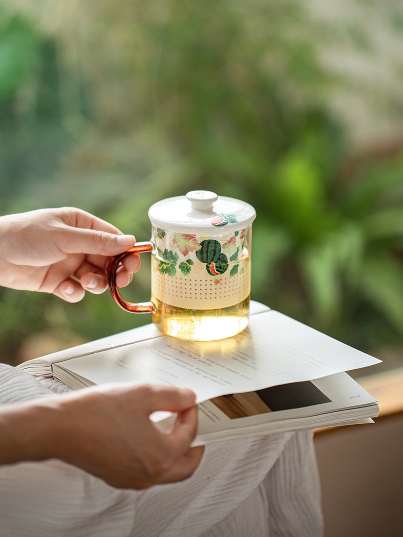 Glass Mug with Porcelain Straner 350ml