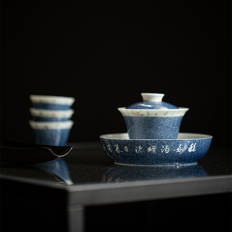 Blue Porcelain Tea Cup 40ml