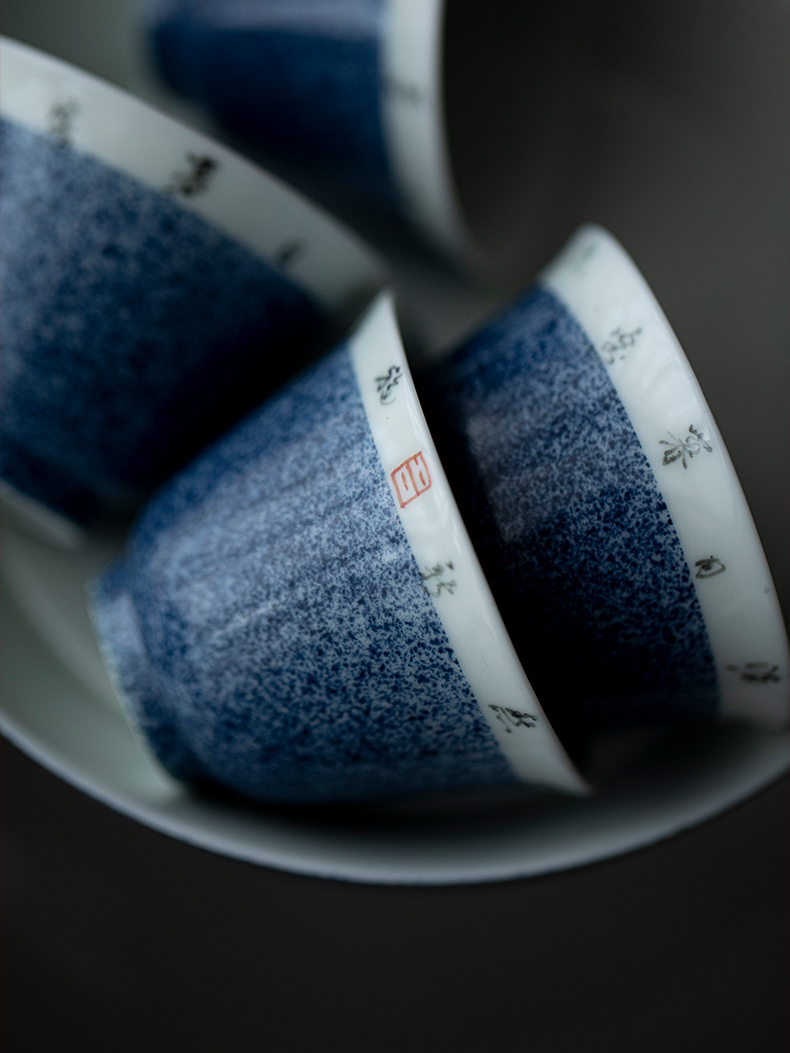 Blue Porcelain Tea Cup 40ml