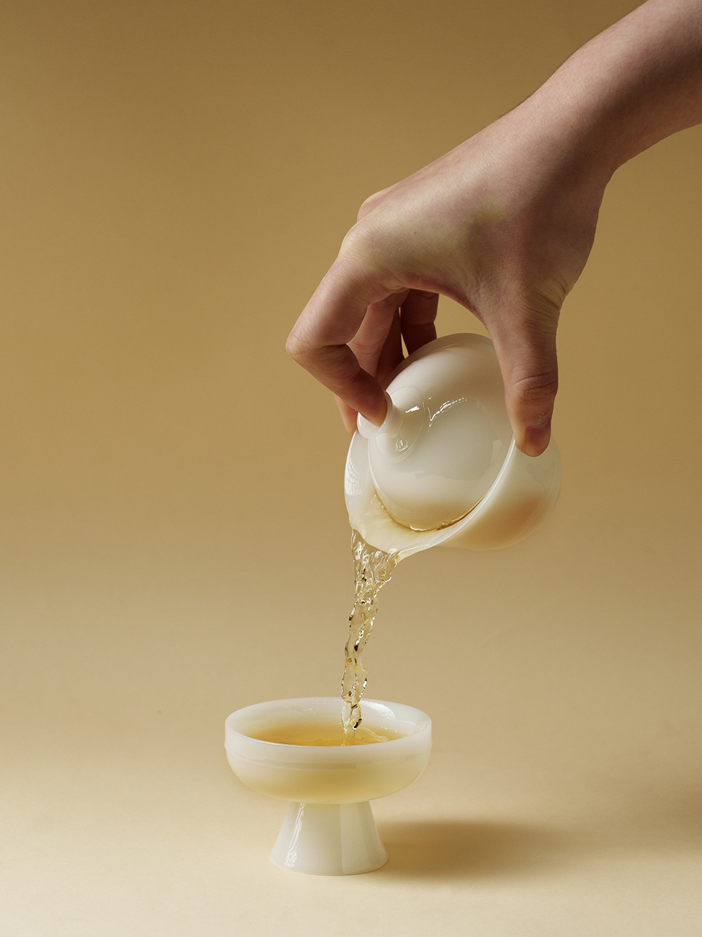 Ice Jade Porcelain Gaiwan with Saucer 100ml