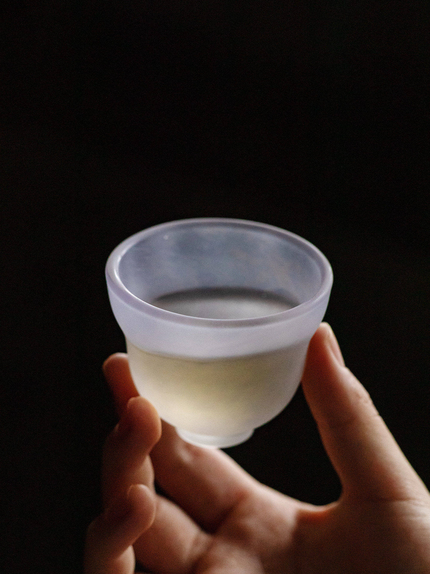 Green Frosted Glass Cup 75ml