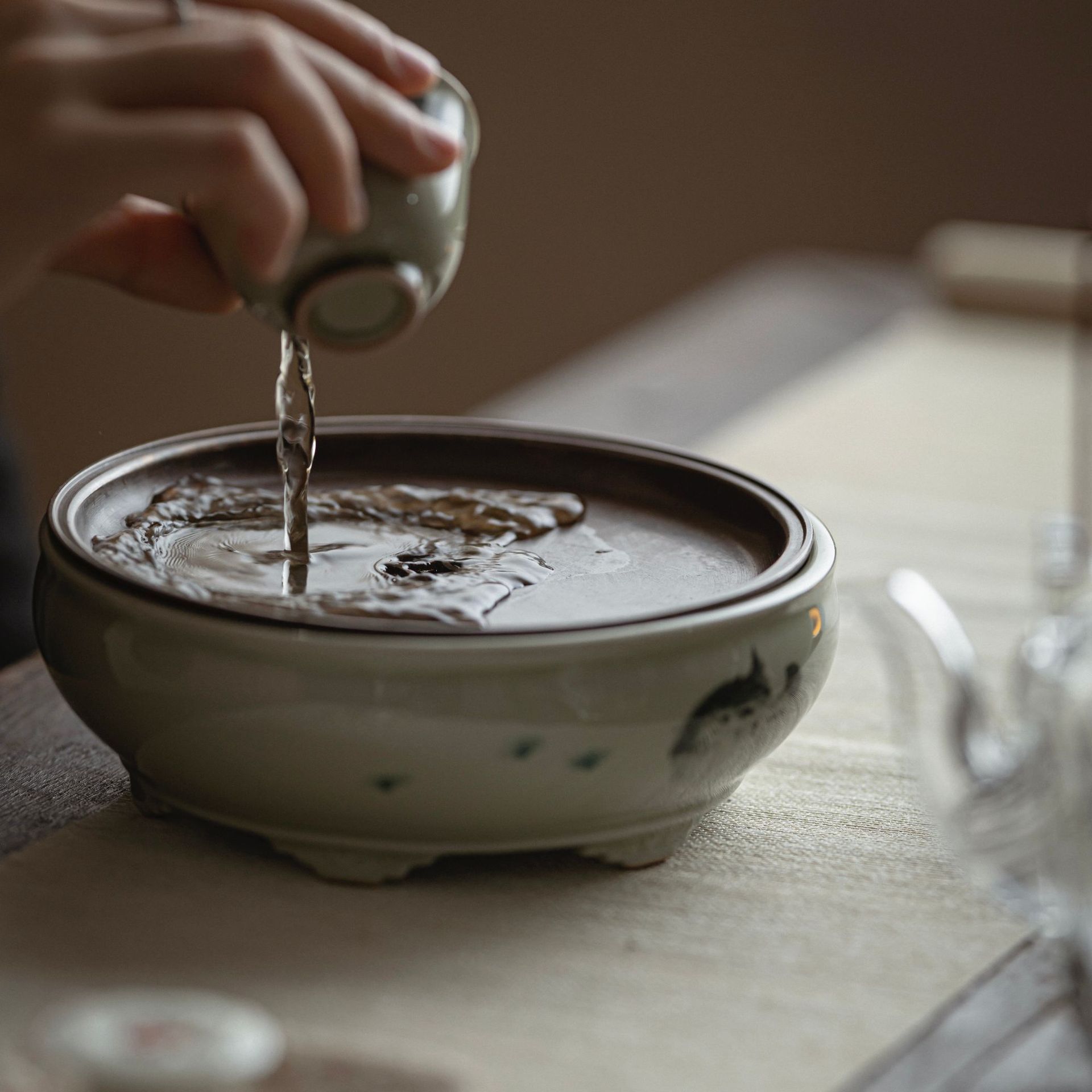 Ceramic Tea Tray Balloonfish Pattern, Kung Fu Tea Pot Holder Trivet