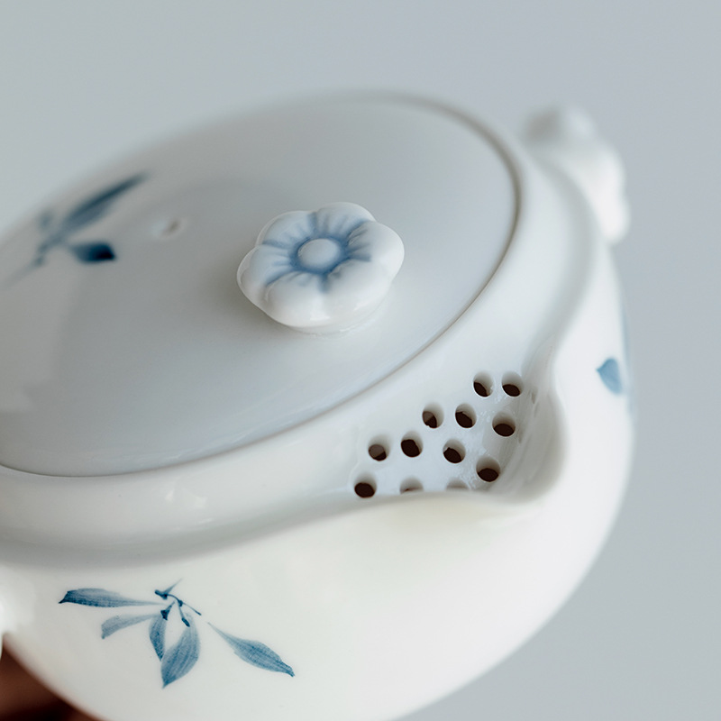 Japanese Style Travel Tea Set, 1 Glass Teapot+1 Ceramic Cup