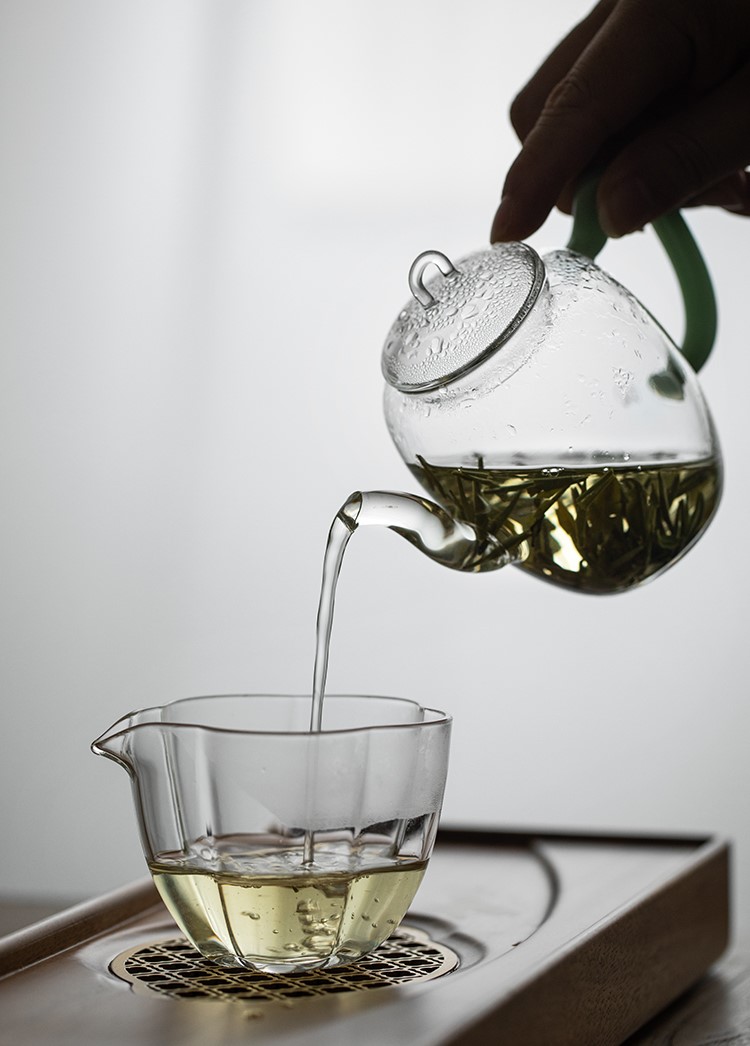  Glass Teapot with Jade Green Handle 240ml