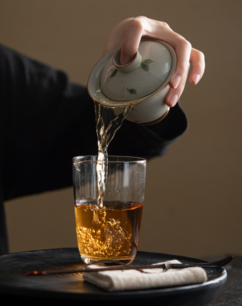 Cute Sweet Gaiwan with Saucer 130ml, Osmanthus/Wisteria/Cherry