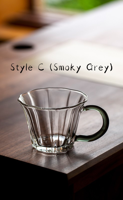 Small Glass Mug with Colored Handle