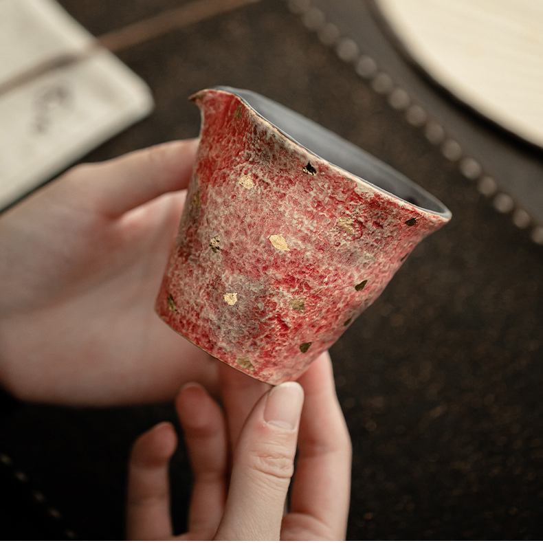 Japanese Style Red Stoneware Fair Cup 130ml