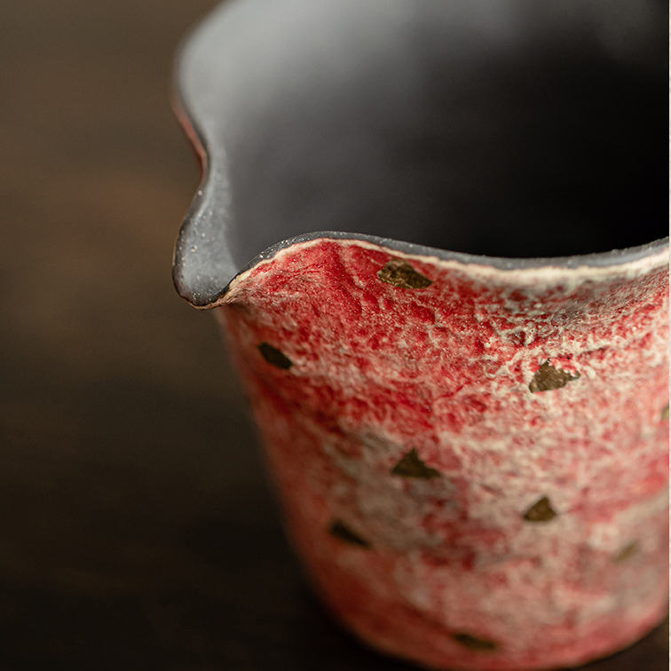 Japanese Style Red Stoneware Fair Cup 130ml