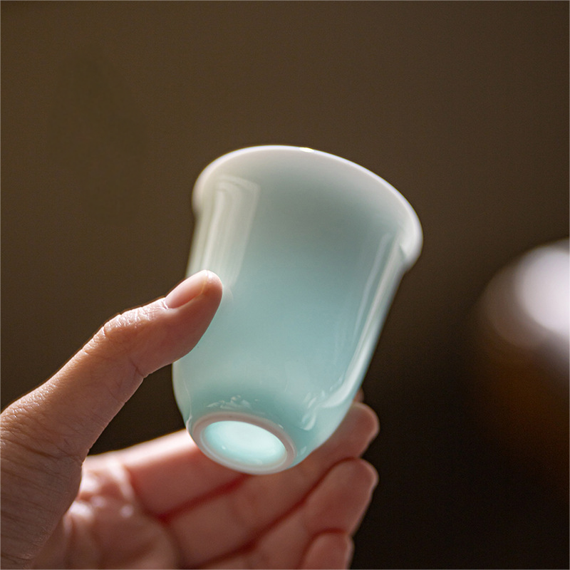 Shadow Blue Porcelain Tea Cup with Saucer 75ml