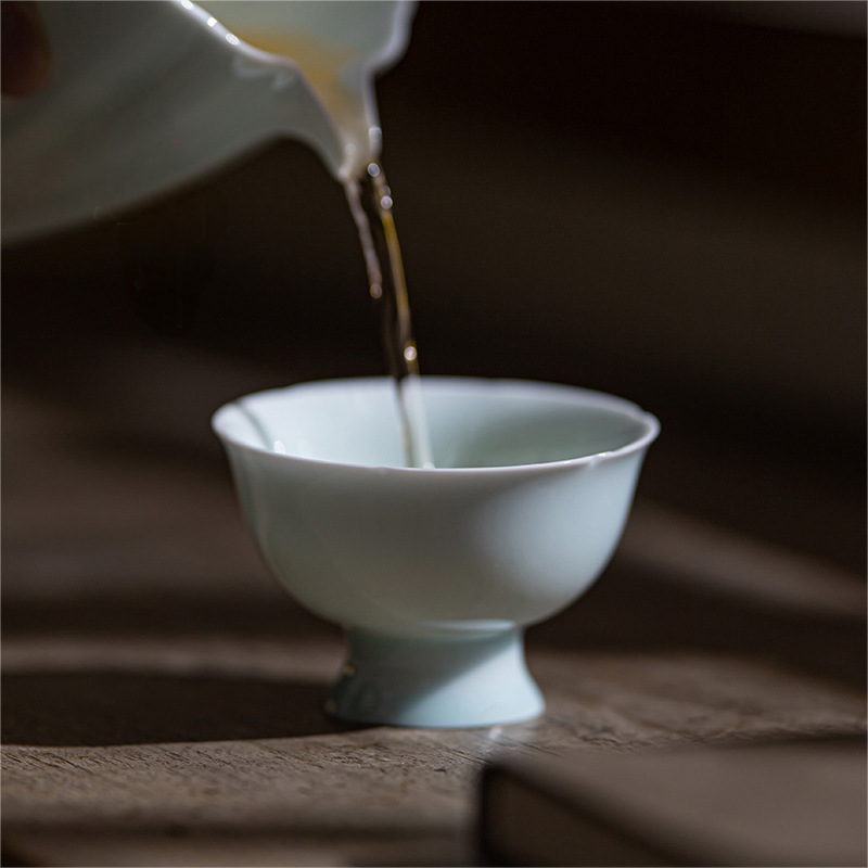 Shadow Blue Porcelain Tea Cup with Saucer 75ml