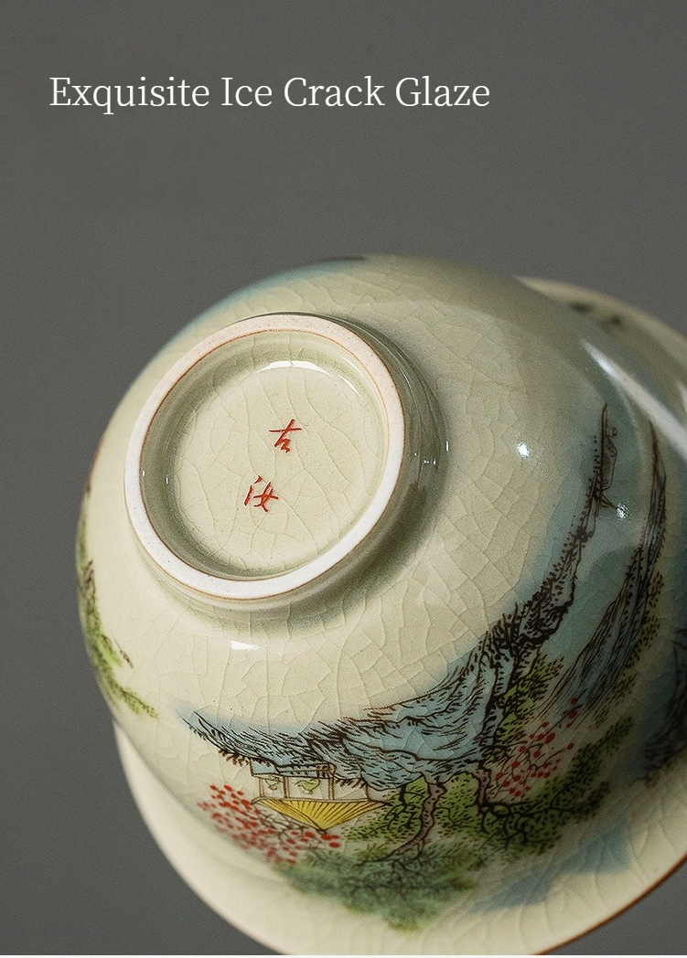 Spring Landscape Gaiwan with Sacuer 160ml