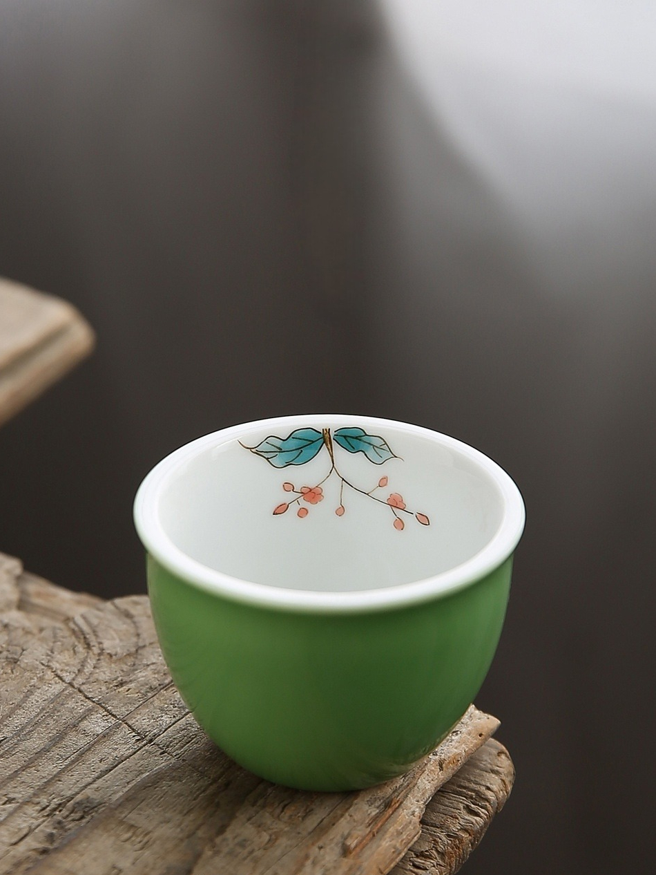 Colorful Tea Cups Set (6PCS) with Flower Pattern 100ml