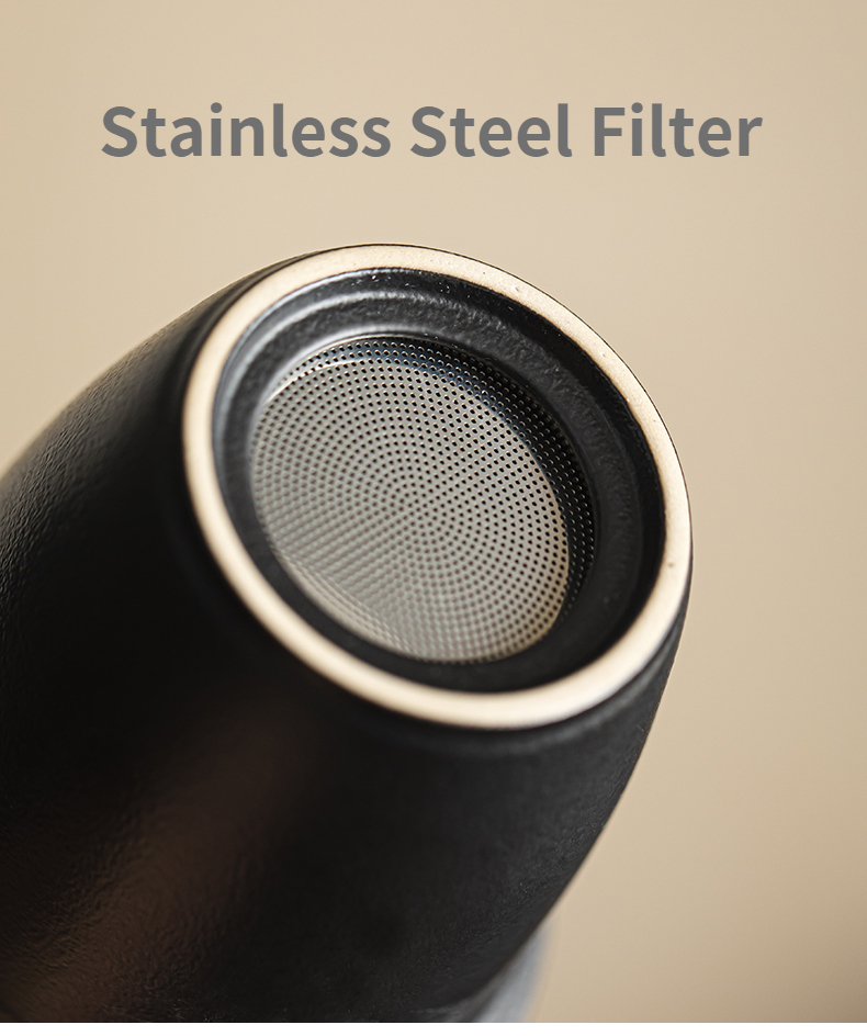 Japanese Style Tea Mug With Infuser 400ml, Bas-Relief Waves Pattern, 3 Colors Optional