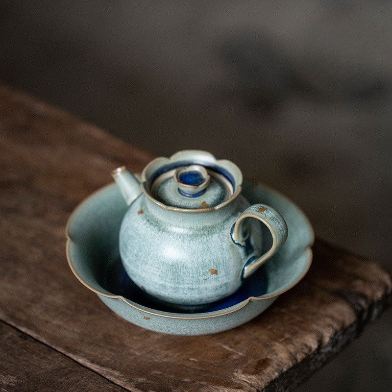 Flambé Glaze Stoneware Teapot Base/Tray